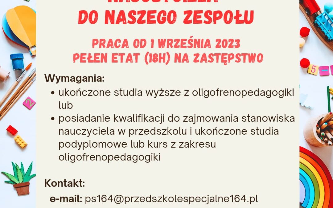 ZAPRASZAMY DO NASZEGO ZESPOŁU